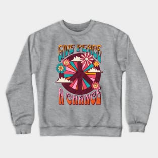 Groovy Peace Sign Retro 60s Style Crewneck Sweatshirt